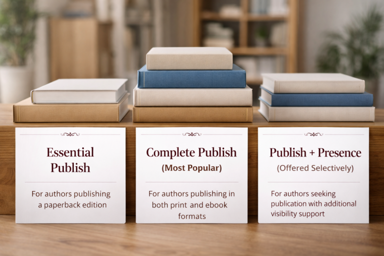 Publishing-packages Publishing packages for independent authors including Essential Publish, Complete Publish and Publish + Presence